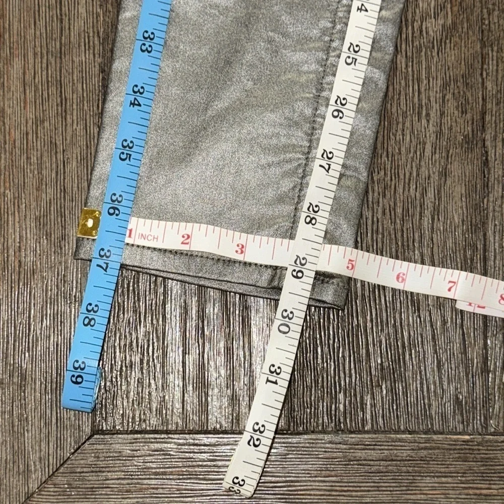 Rag & Bone Leggings Skinny Jeans Pewter Metallic